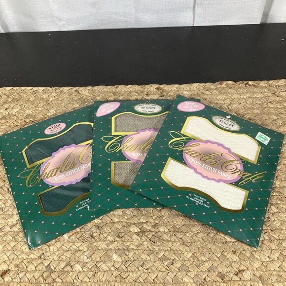Lot Of‎ 3 Charles Craft Cross Stitch 14ct 20ct Aida Irish Linen - Picture 1 of 10